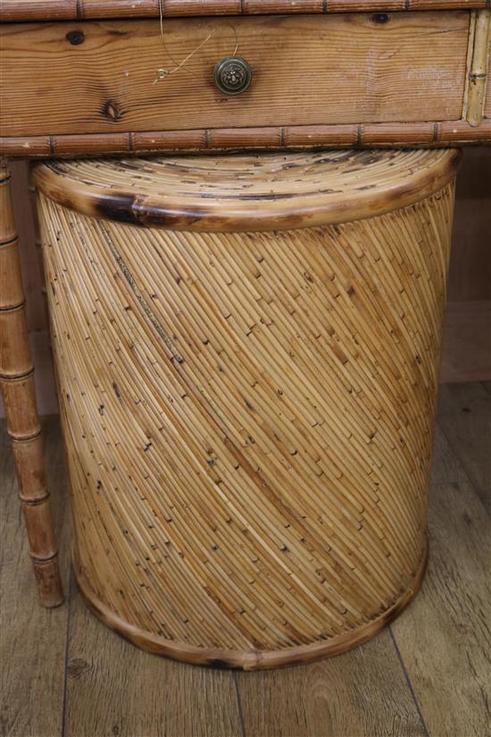 A pair of bamboo occasional tables, diameter 48cm H.56cm